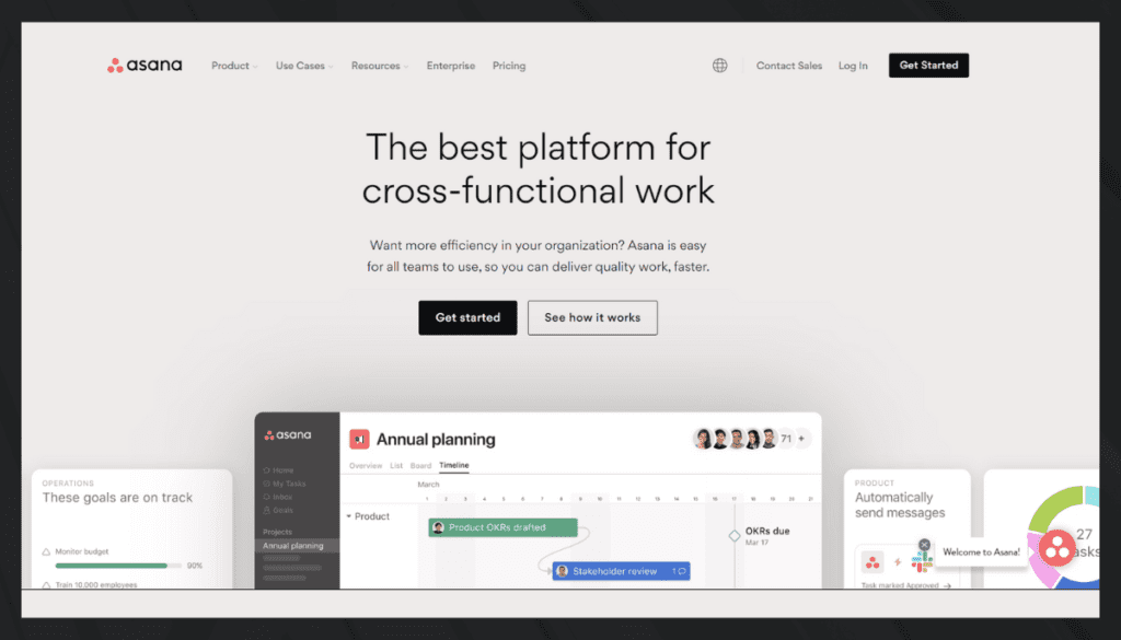 Asana-Homepage