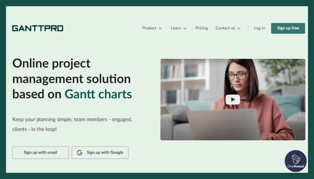 Gantt Pro-Homepage