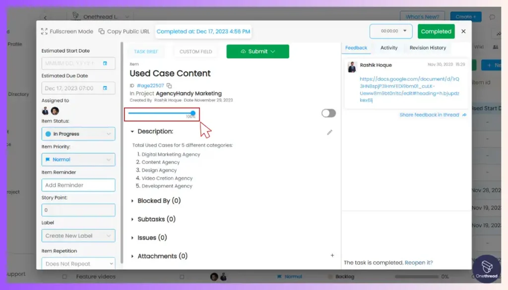 Onethread-Task Tracking