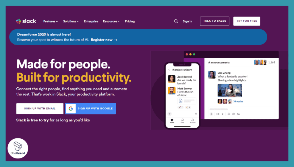 Slack-Homepage