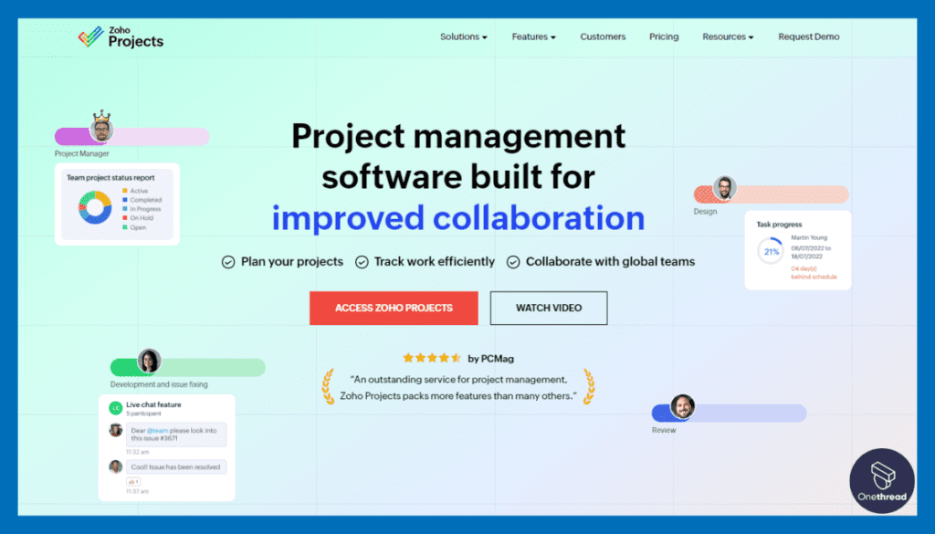 Zoho Projects home