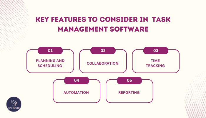 Key Features to Consider in  Task Management Software