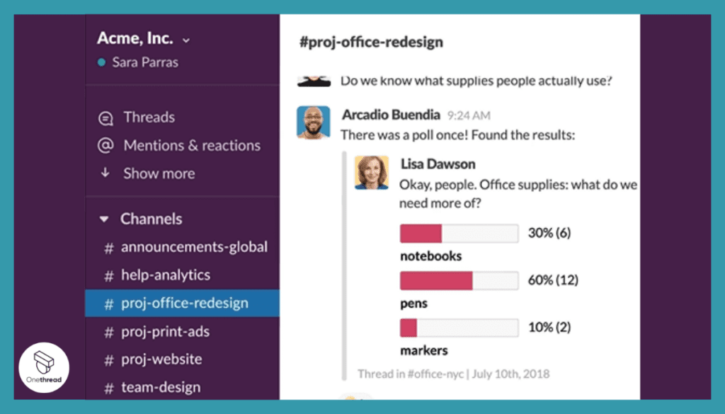 Slack-Organization through Channels