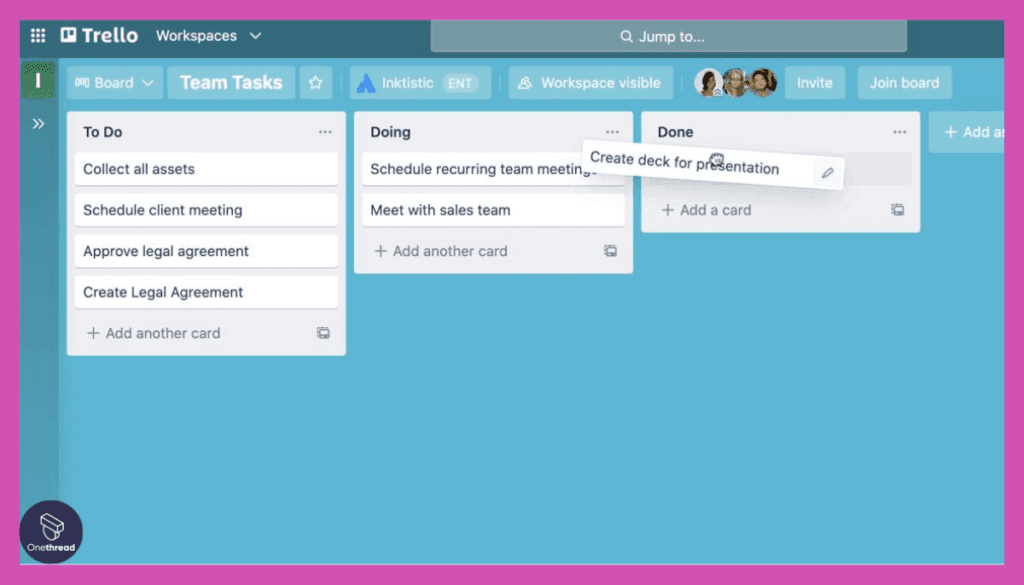 Trello-Drag-and-Drop Interface