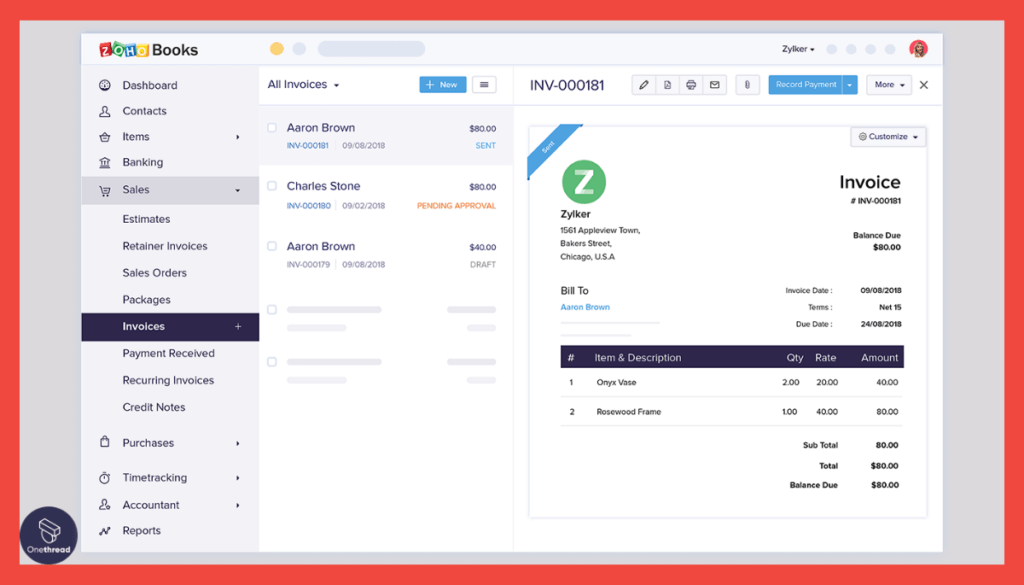 Zoho Invoice-Recurring Invoices