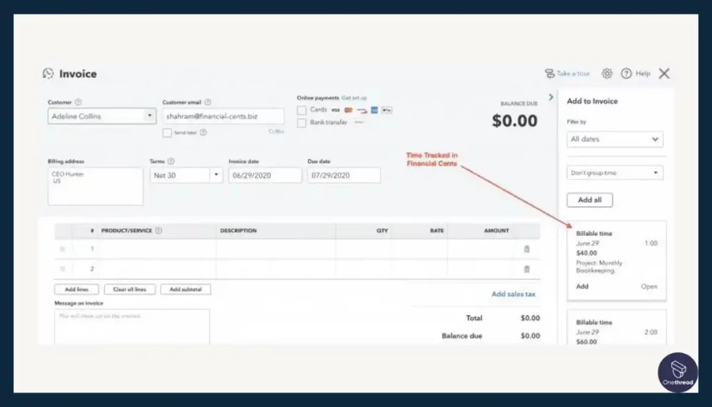 Financial Cents-Invoicing and Billing