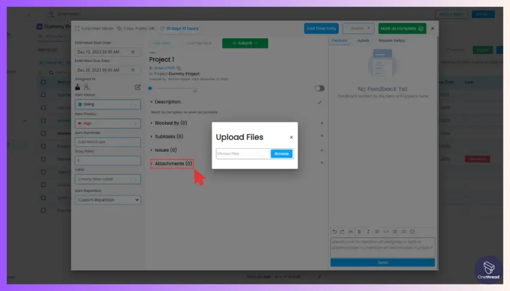 Onethread-File Attachment