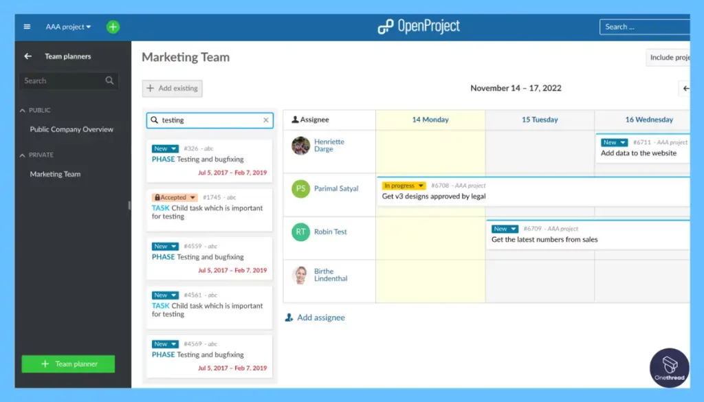 OpenProject-Team Planner.