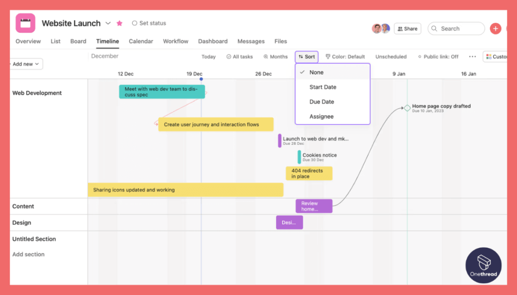 Asana-Gantt Chart /Project Visualization