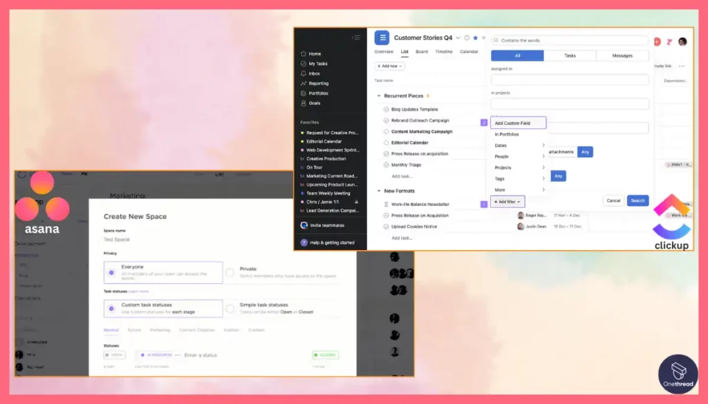 Asana vs. ClickUp-Customization