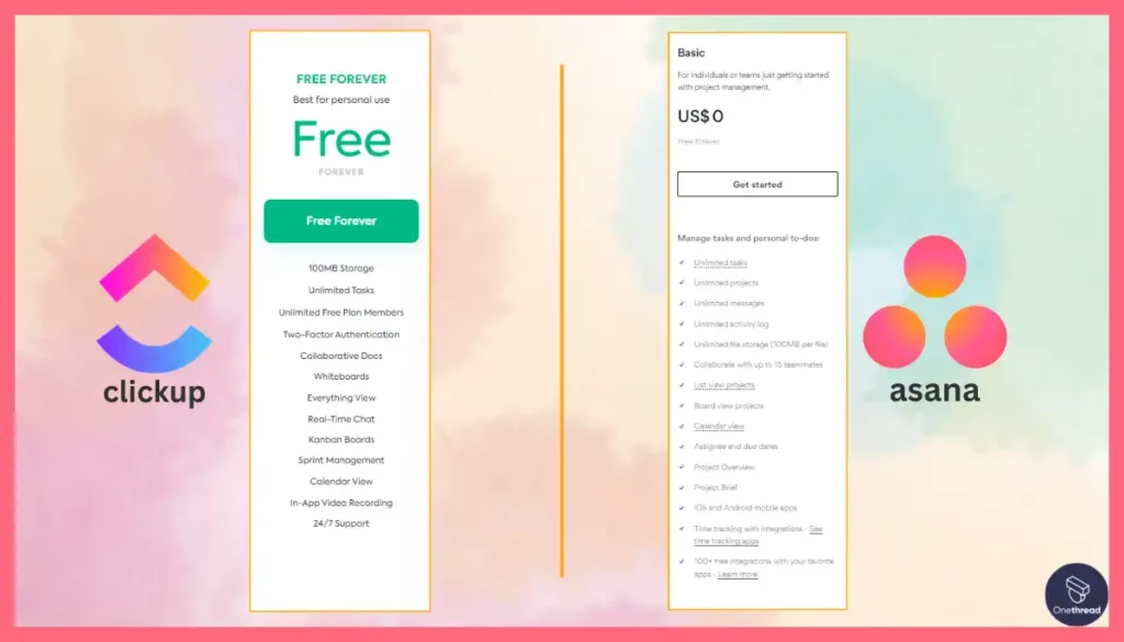 Asana vs. ClickUp-Free Plan