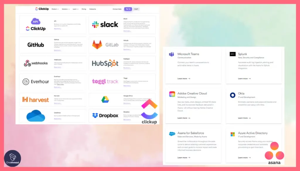 Asana vs. ClickUp-Integrations