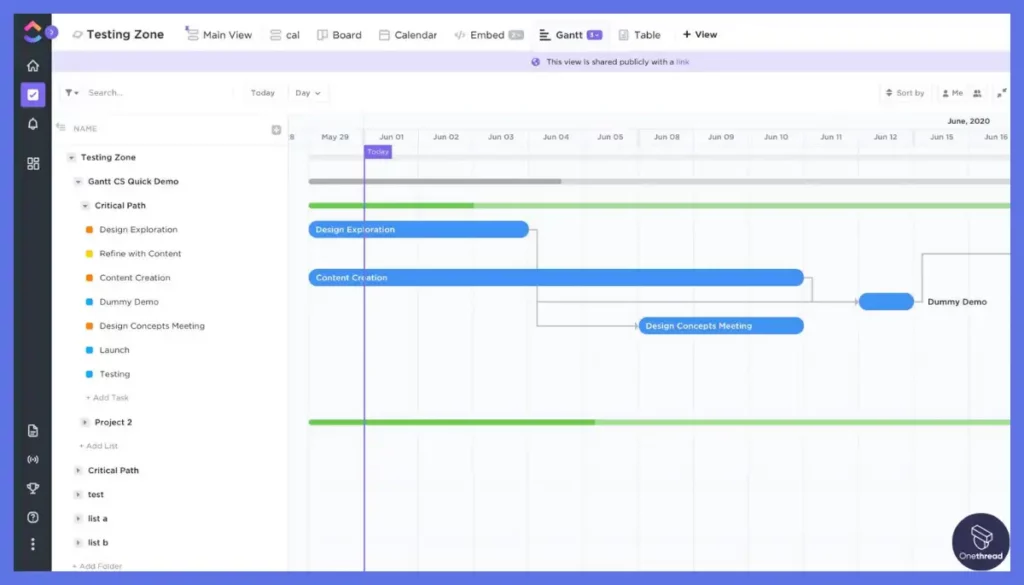 ClickUp- Gantt Chart