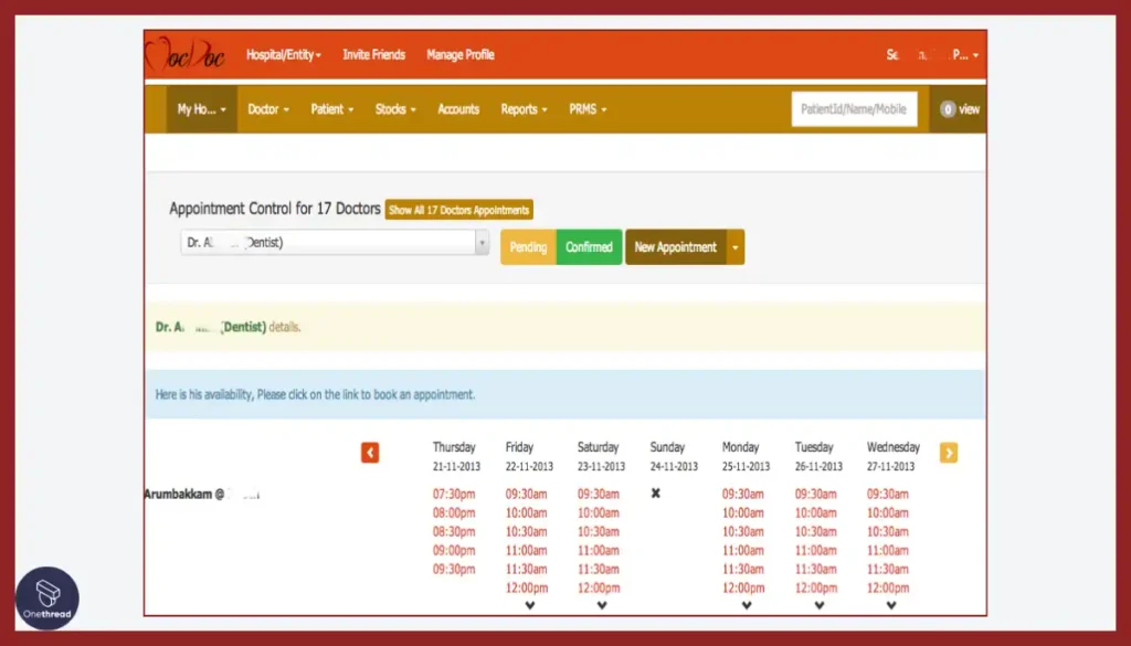 MocDoc HMS-Appointment Management